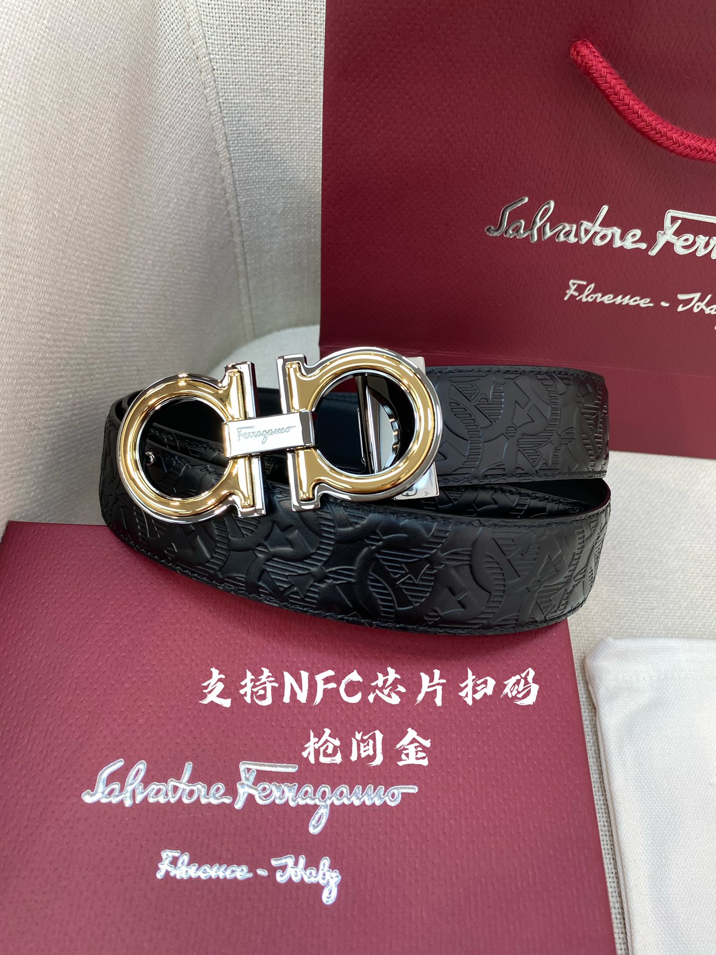 Salvatore Ferragamo Male Leather Belt Cow Leather M