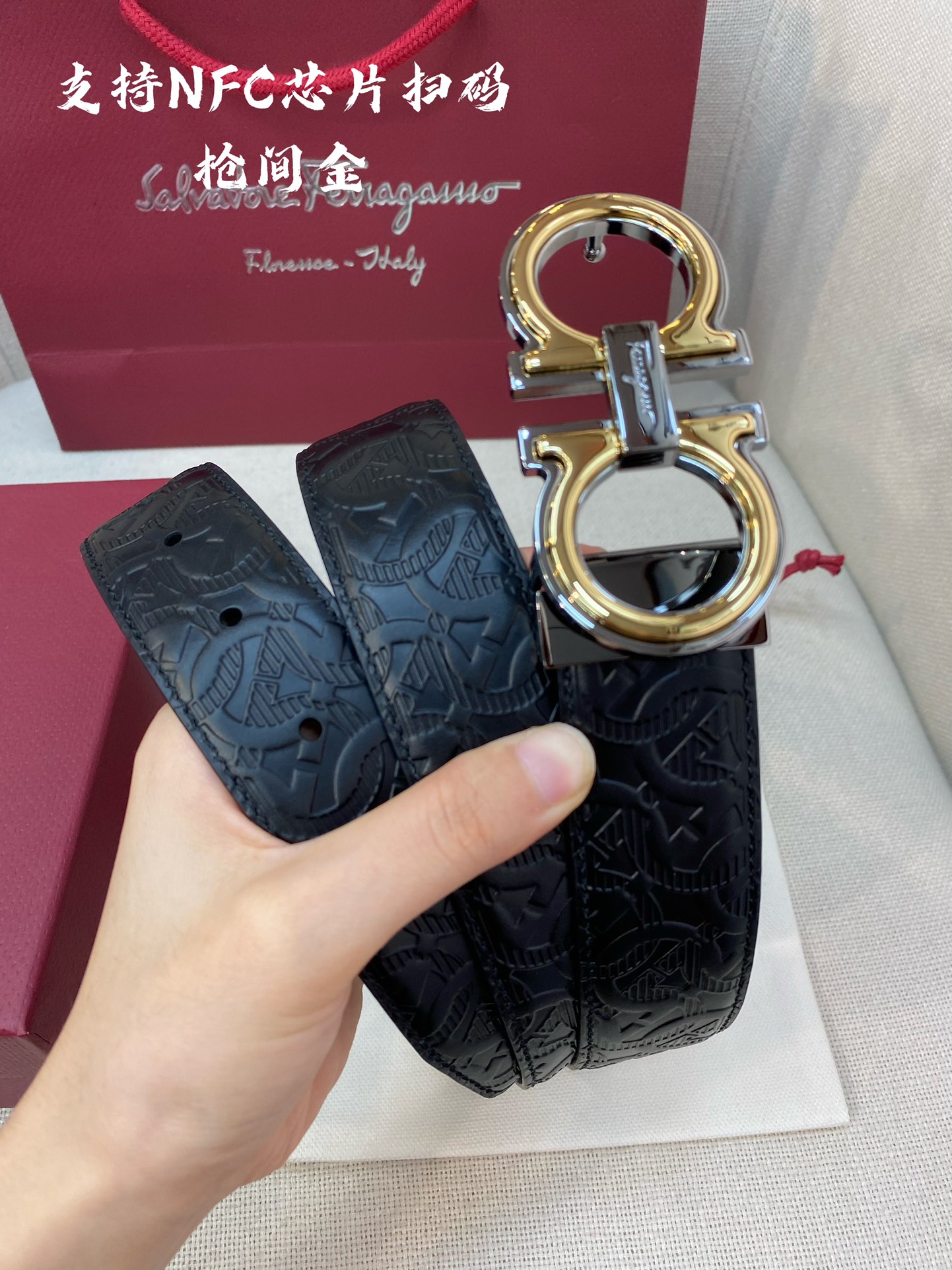 Salvatore Ferragamo Male Leather Belt Cow Leather M