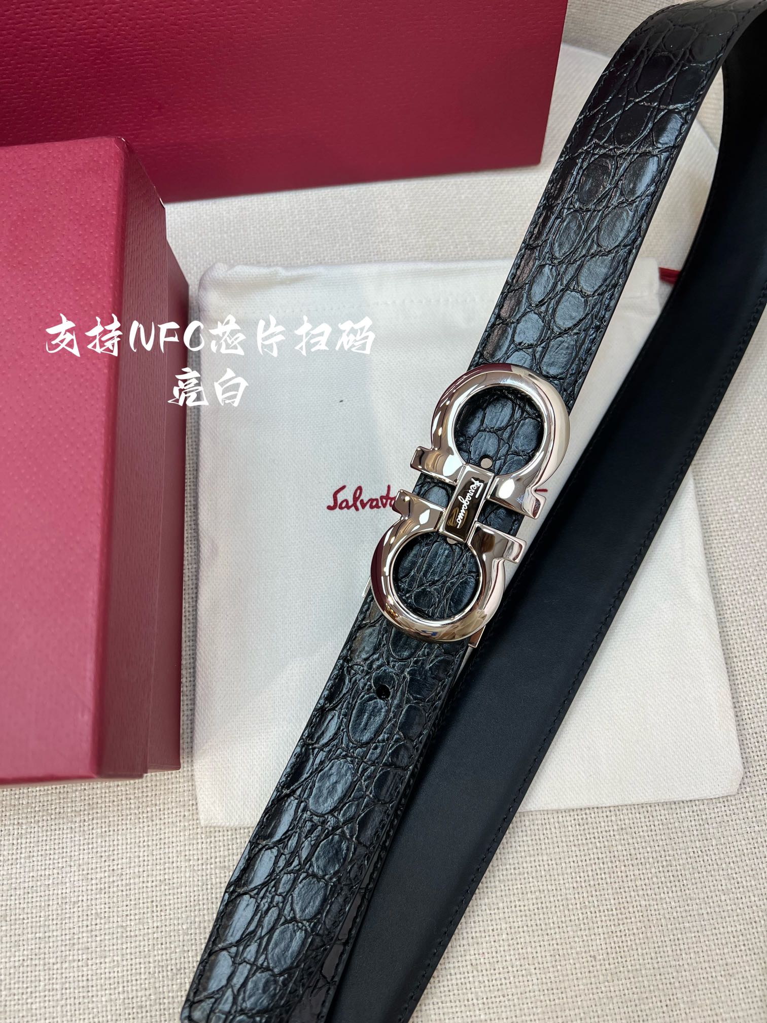 Salvatore Ferragamo Male Leather Belt Cow Leather M