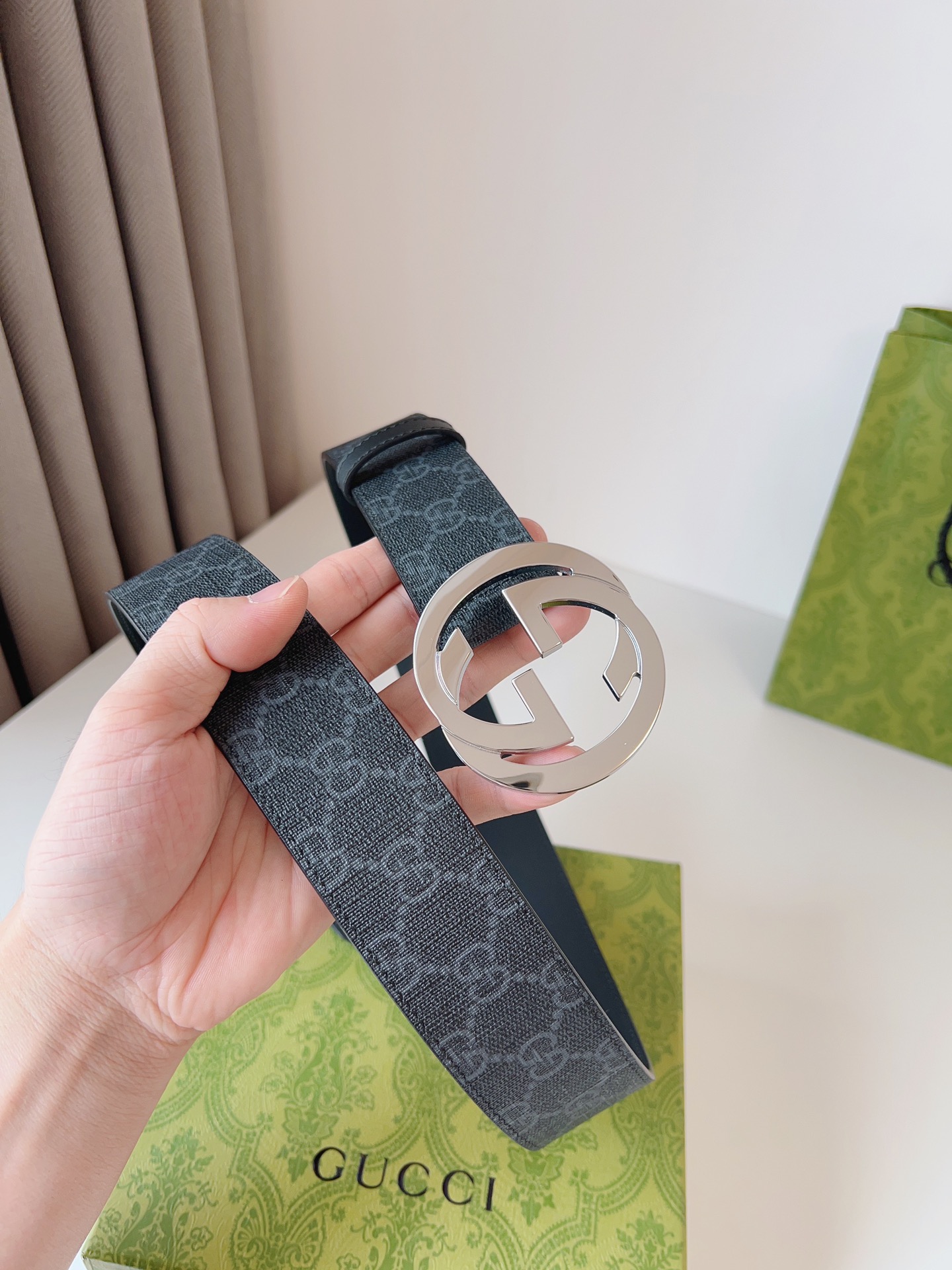 Gucci Leather Belt Canvas S-m