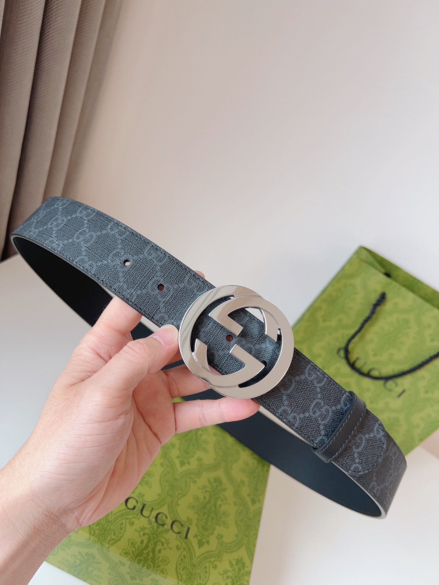 Gucci Leather Belt Canvas S-m