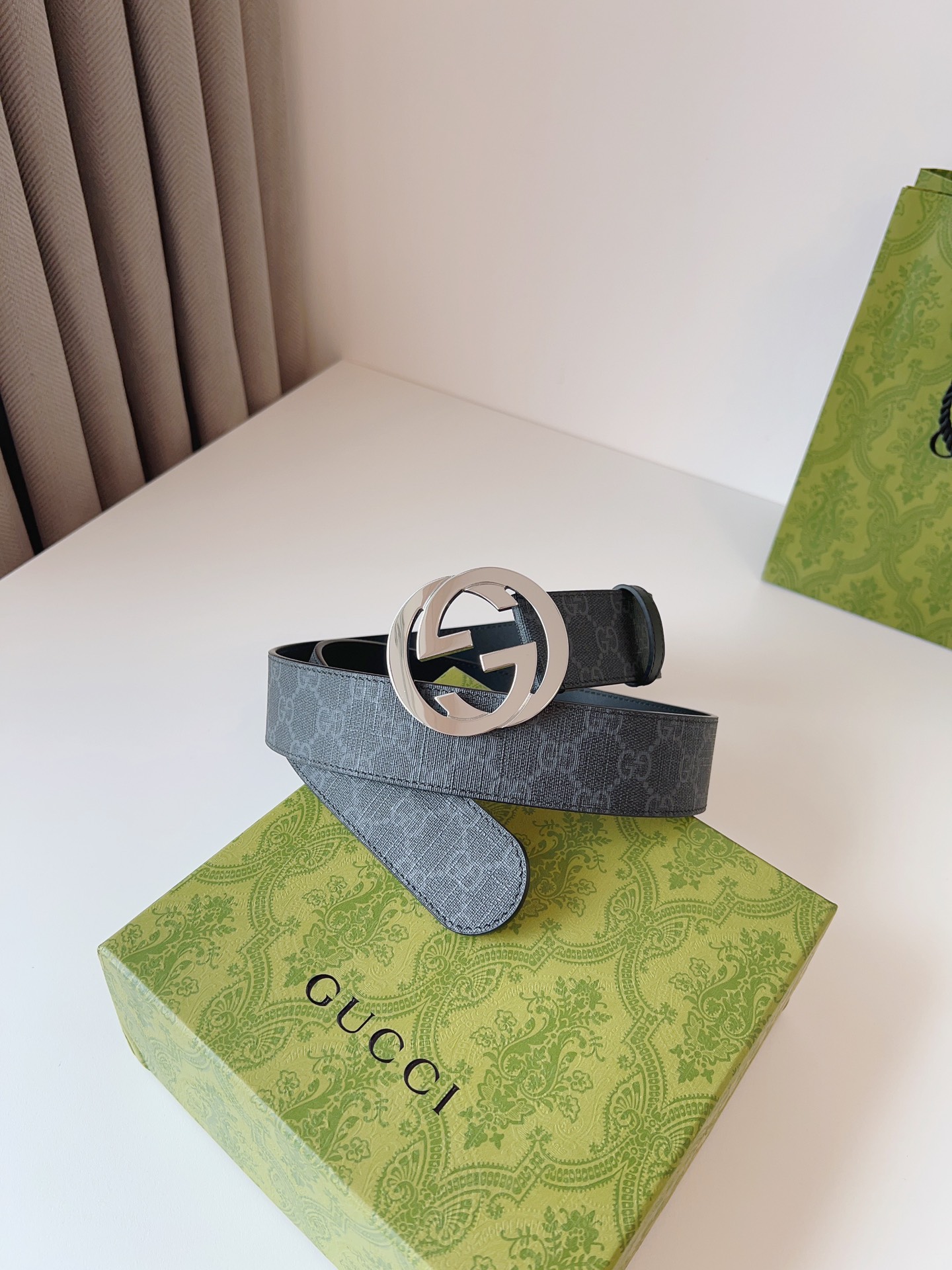 Gucci Leather Belt Canvas S-m