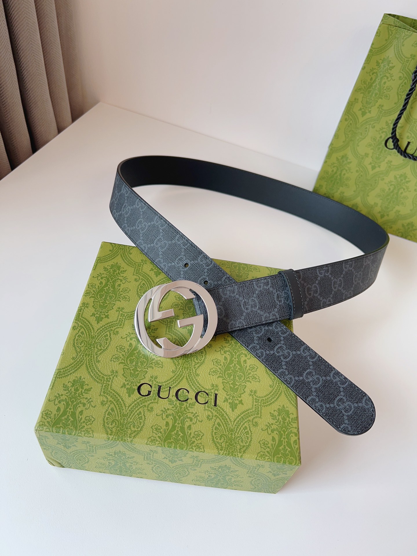 Gucci Leather Belt Canvas S-m