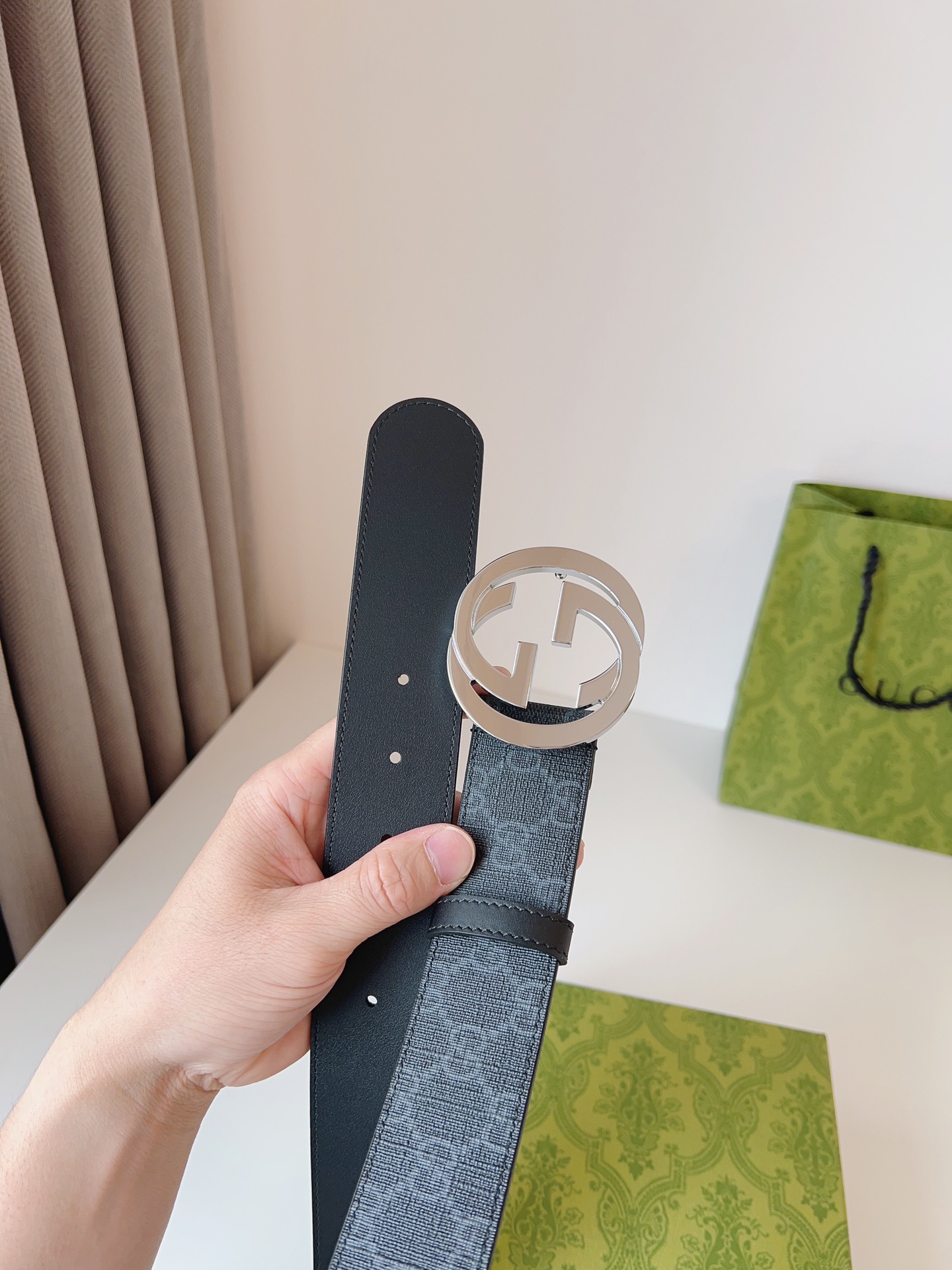 Gucci Leather Belt Canvas S-m