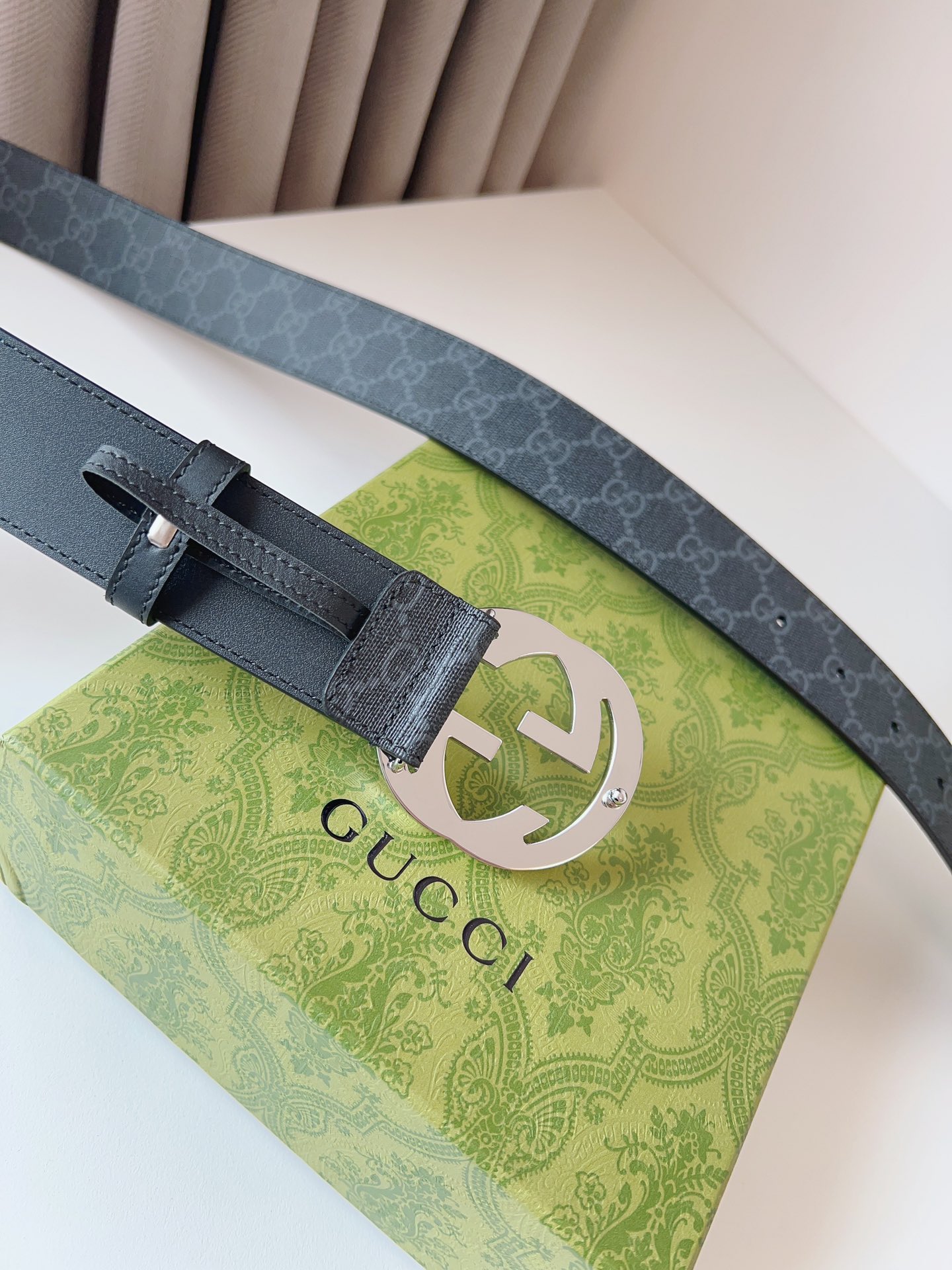 Gucci Leather Belt Canvas S-m