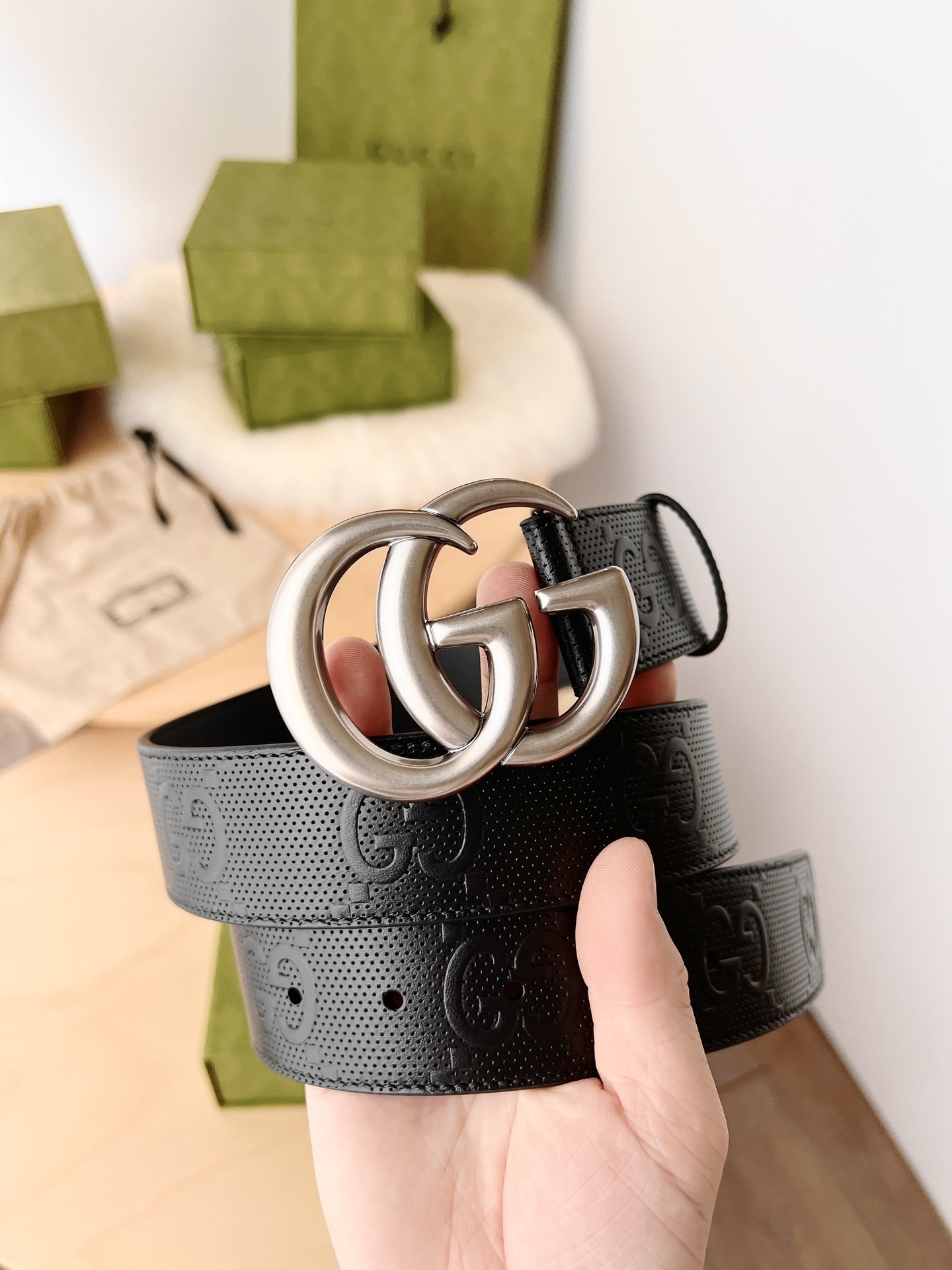 Gucci Male Leather Belt Black M