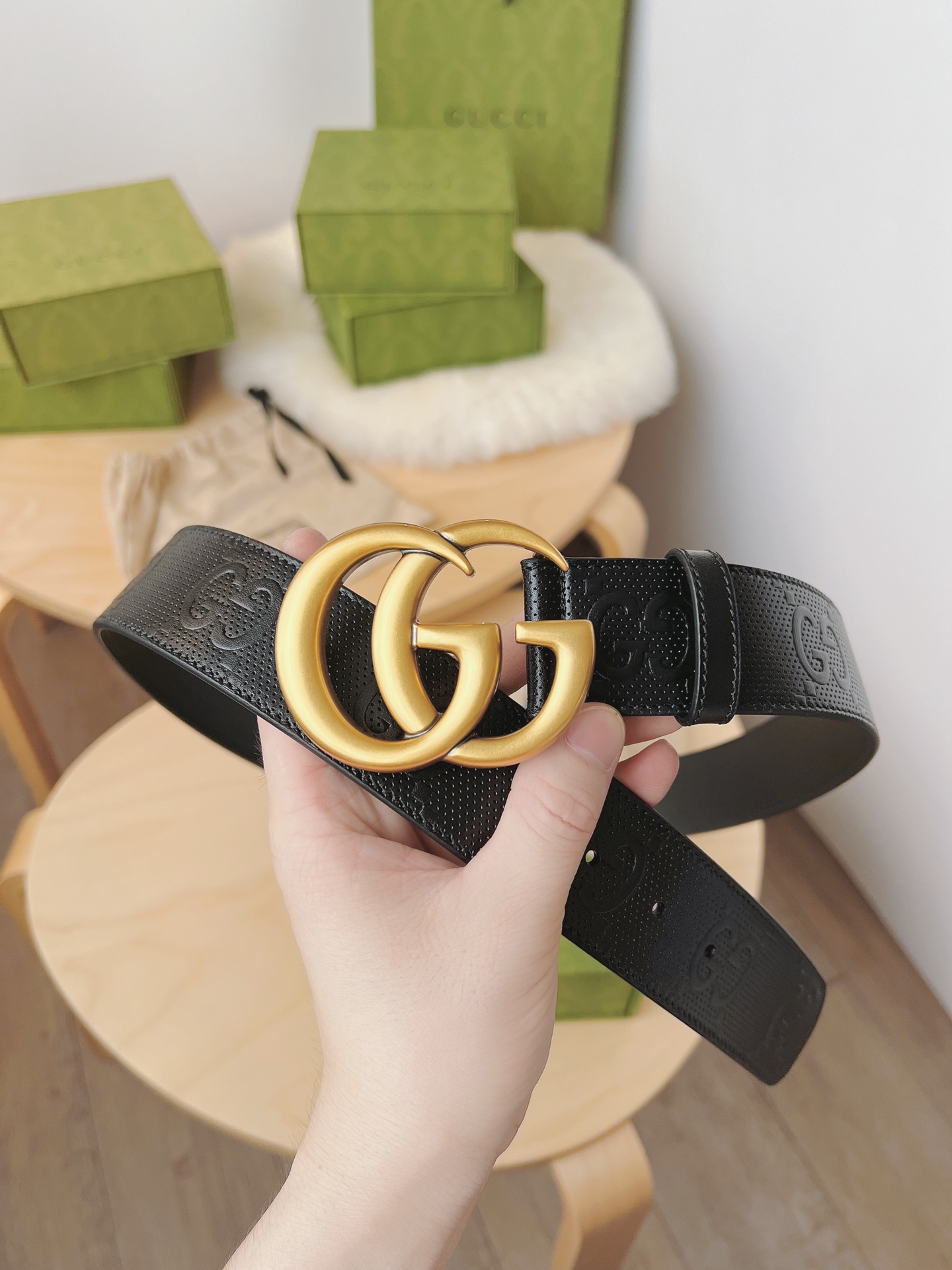 Gucci Male Leather Belt Black M