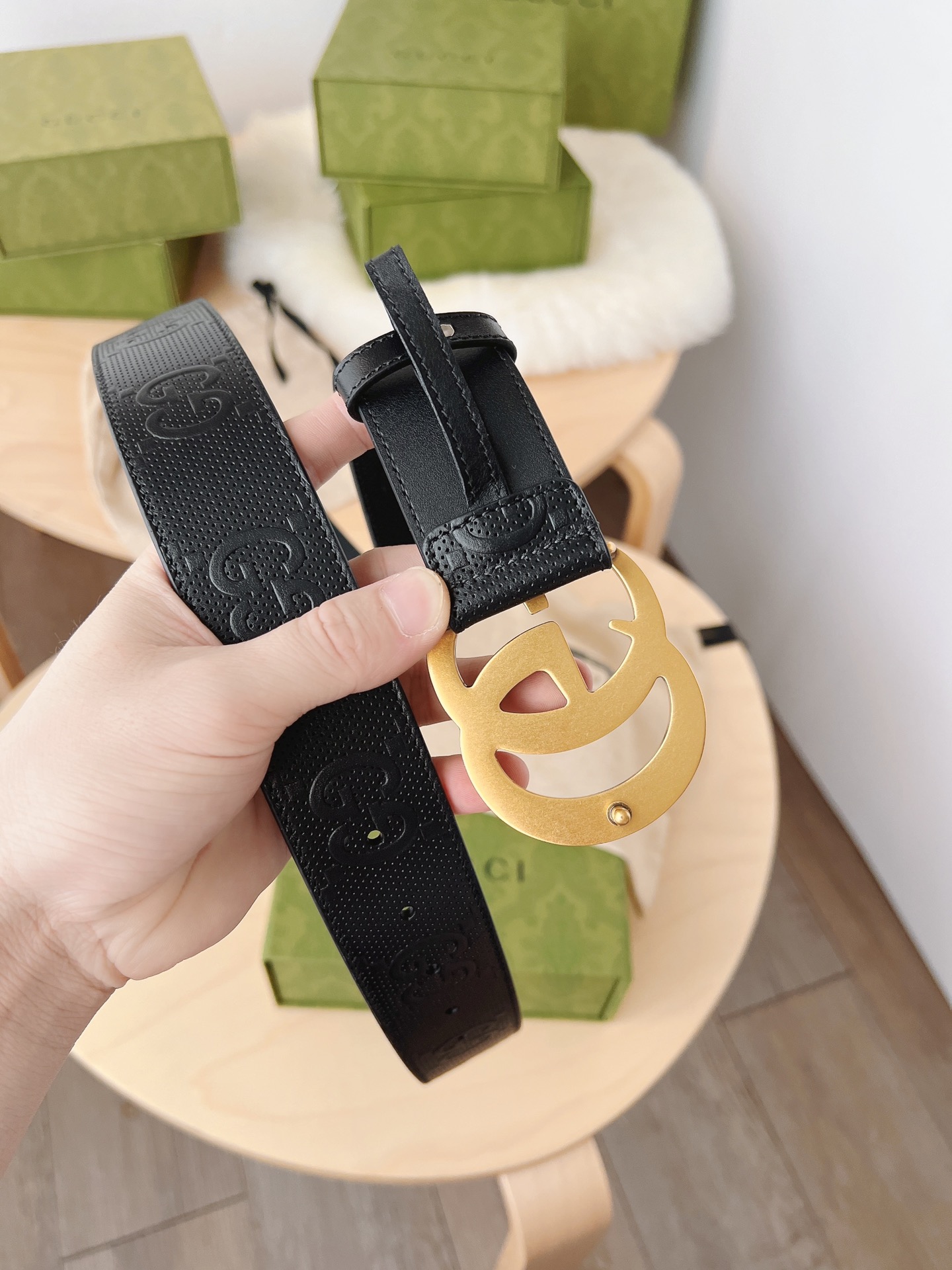 Gucci Male Leather Belt Black M