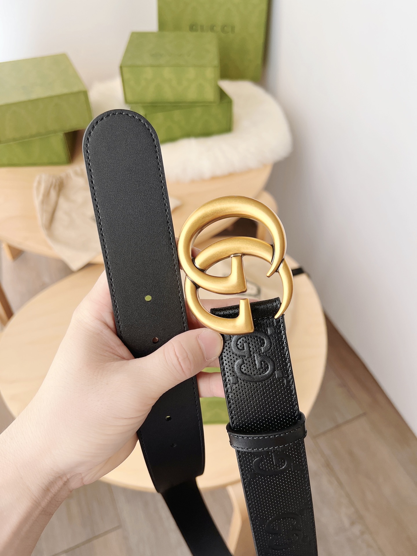 Gucci Male Leather Belt Black M