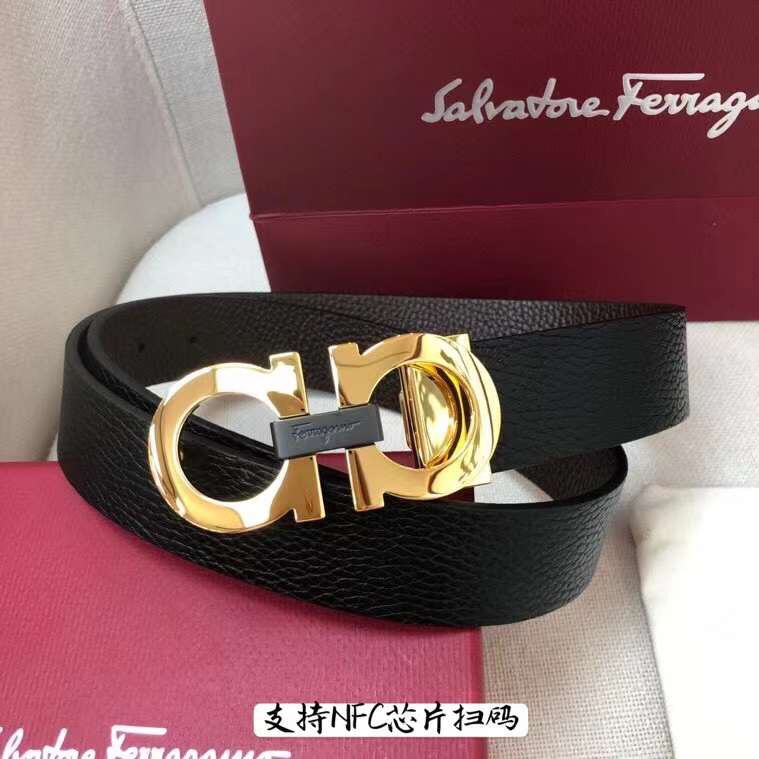 Salvatore Ferragamo Basic Belt Top Grain Leather 35mm