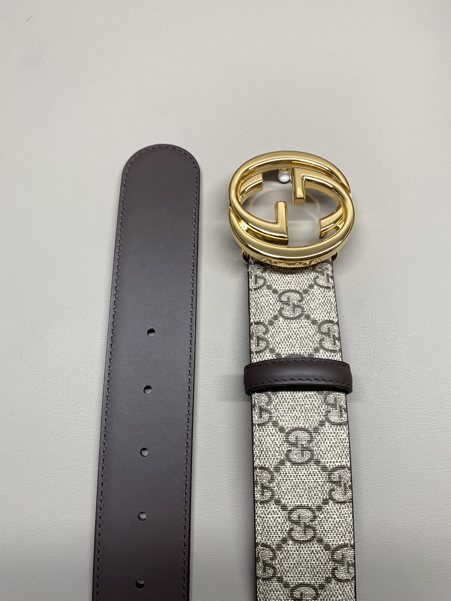 Gucci Basic Belt Canvas Gold S-m