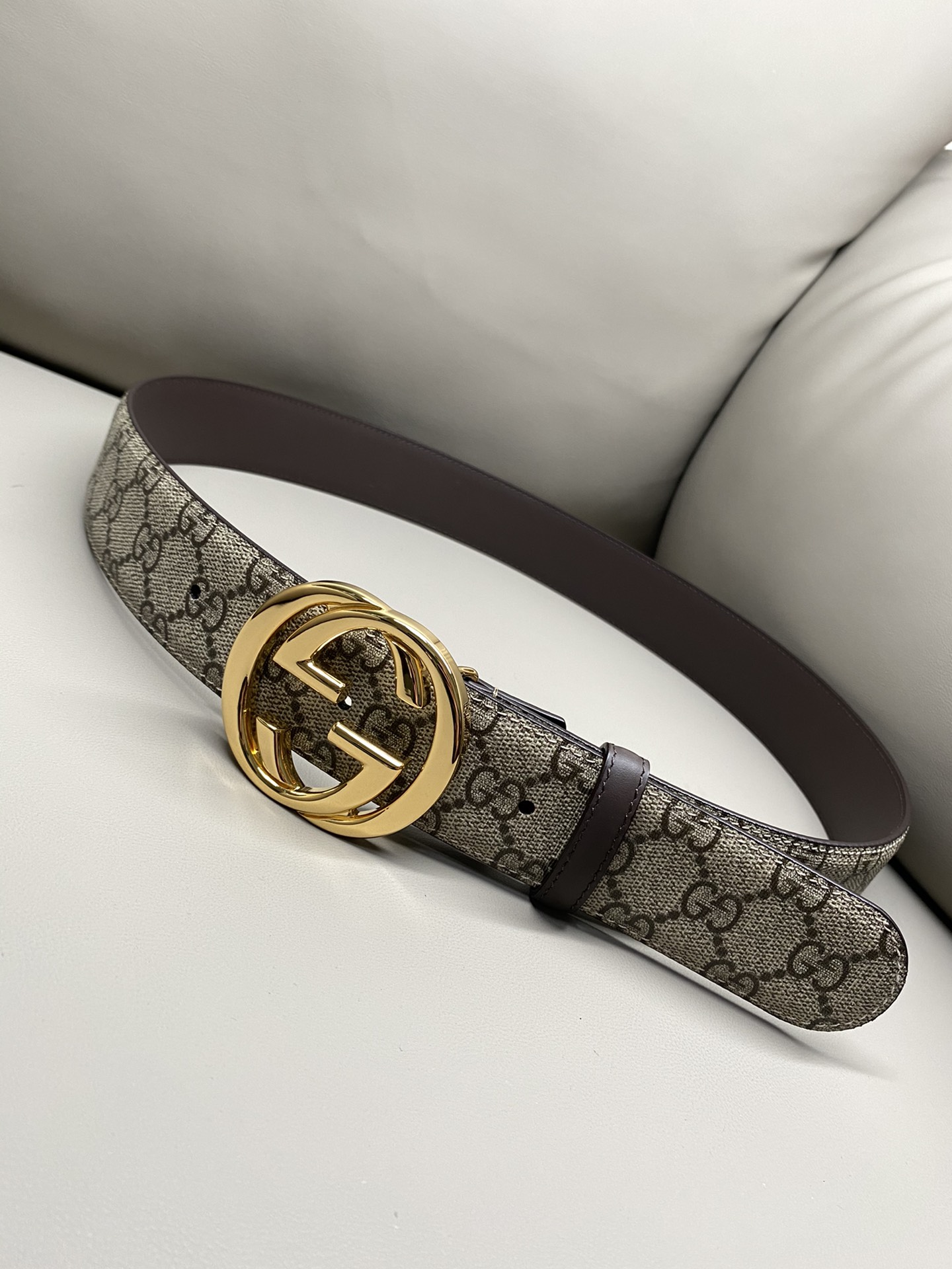 Gucci Basic Belt Canvas Gold S-m