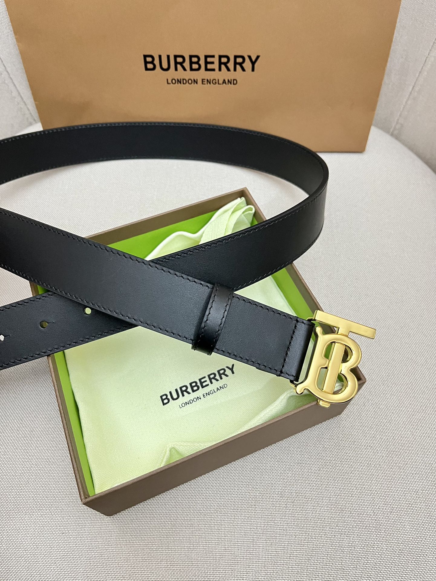 Burberry Male Leather Belt Top Grain Leather M