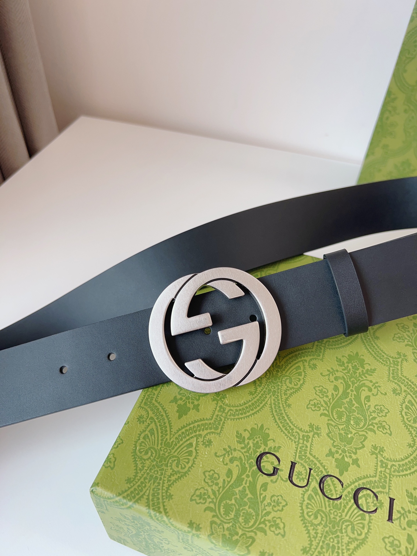 Gucci Leather Belt Cow Leather Black M