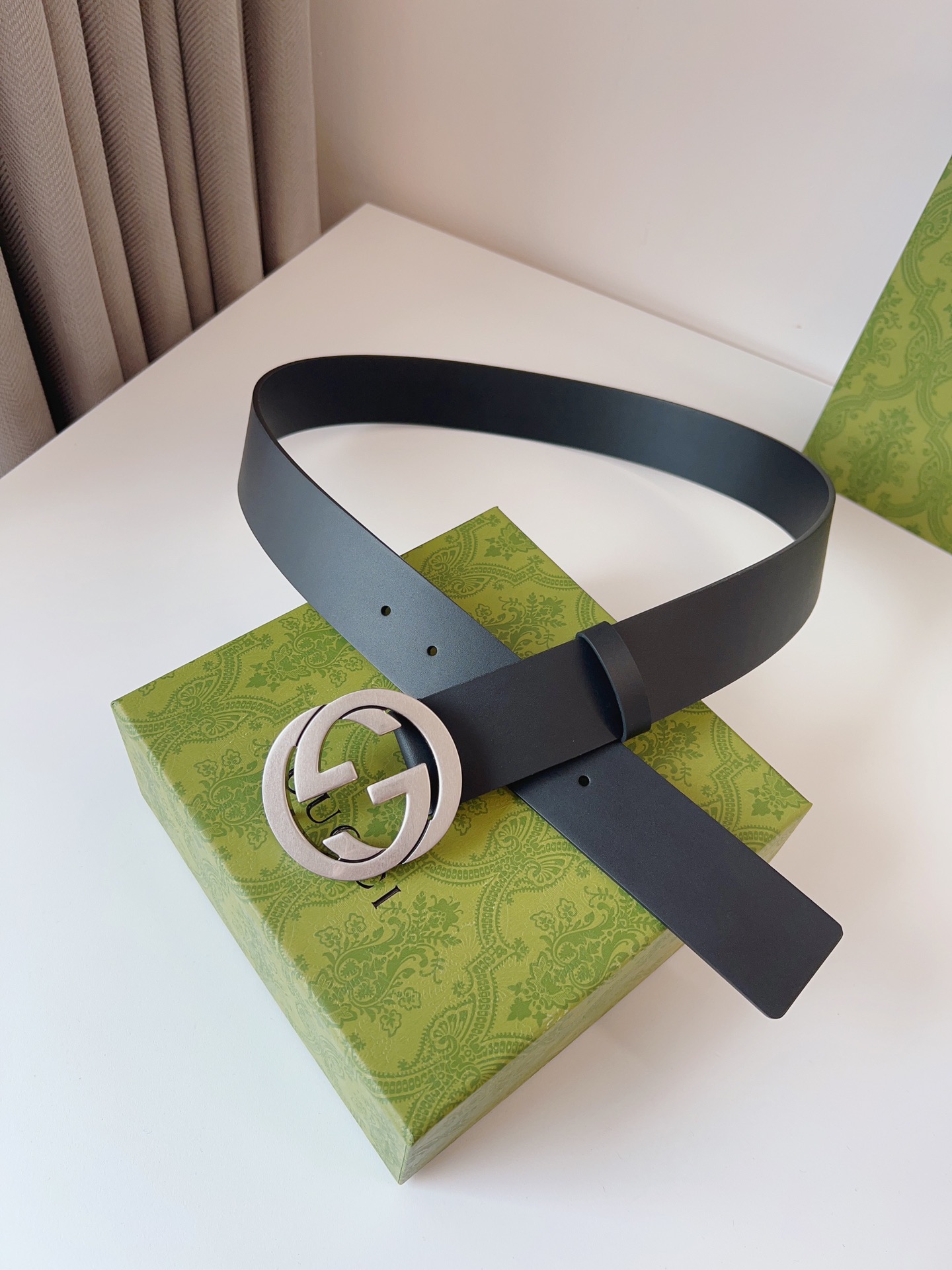 Gucci Leather Belt Cow Leather Black M