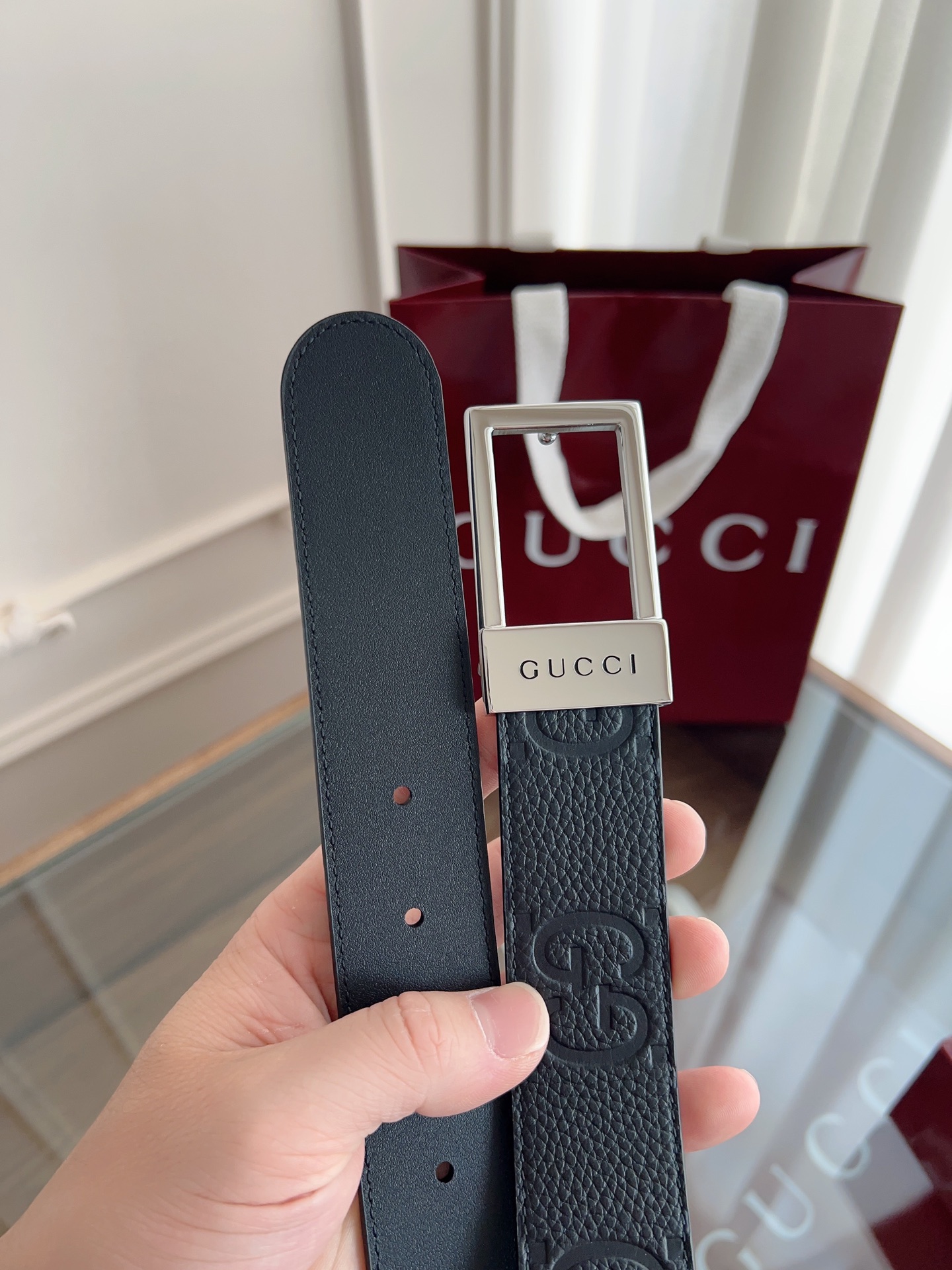 Gucci Male Basic Belt Canvas Black