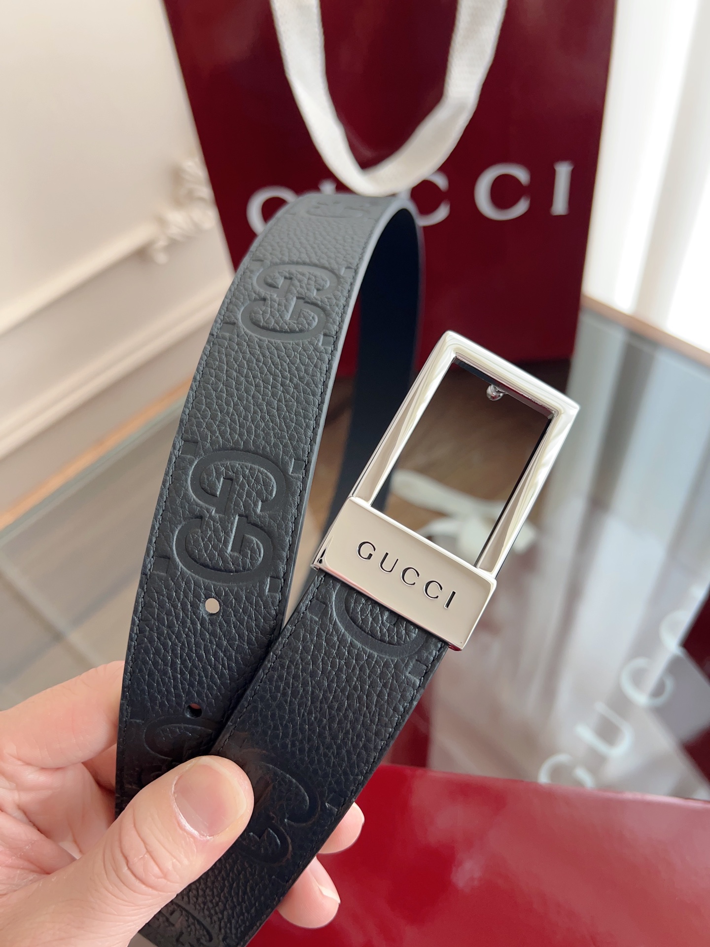 Gucci Male Basic Belt Canvas Black