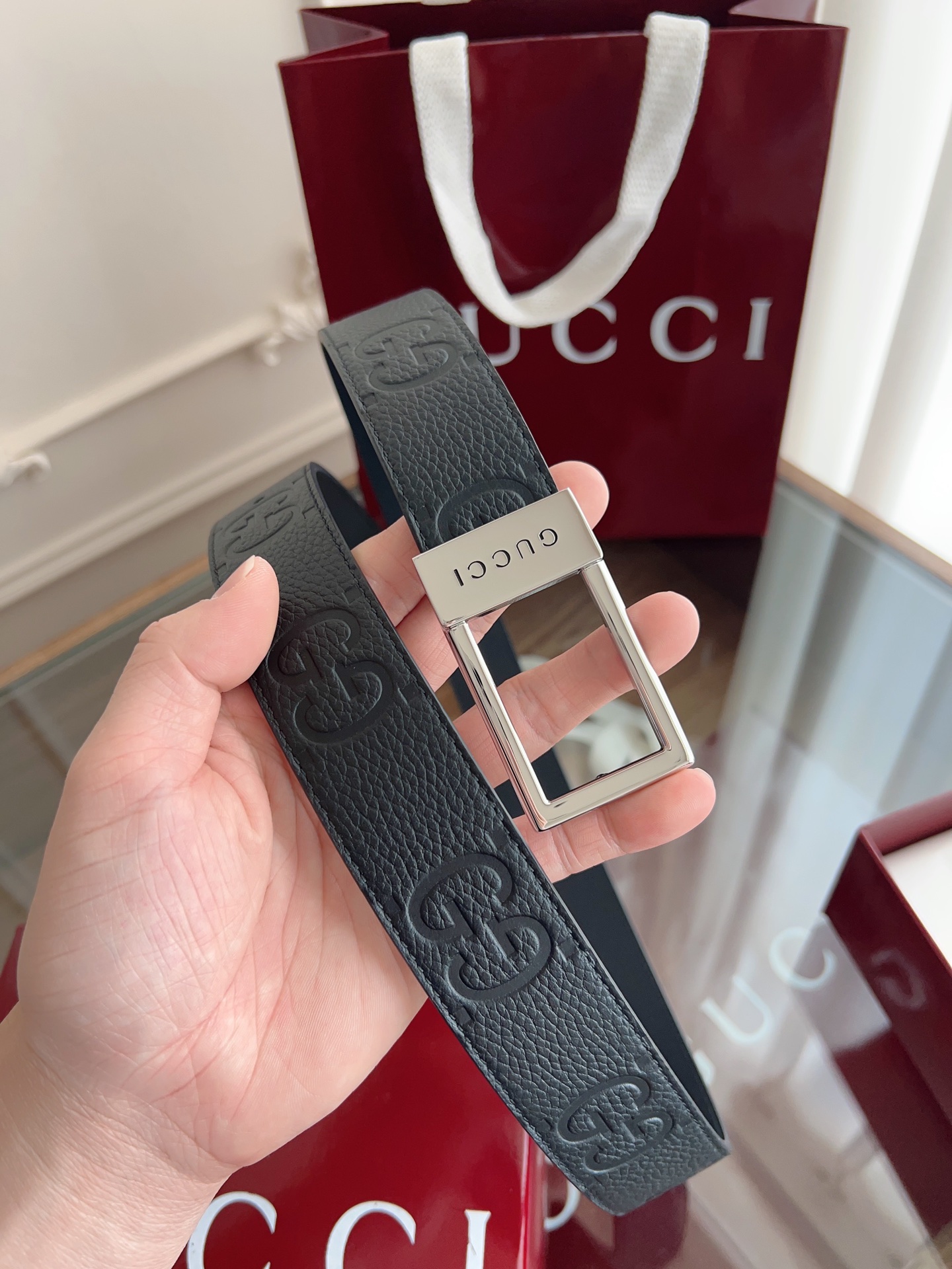 Gucci Male Basic Belt Canvas Black