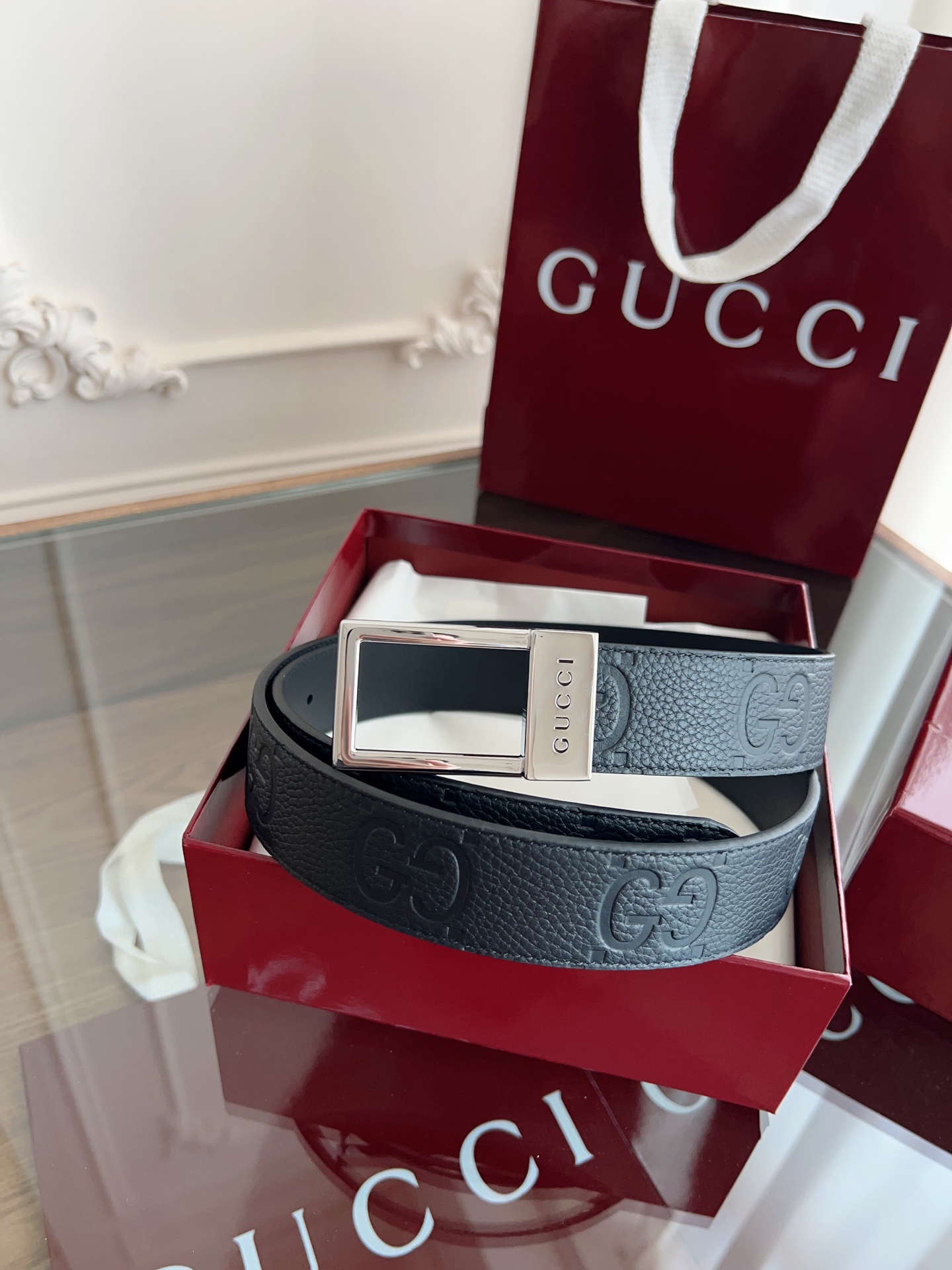 Gucci Male Basic Belt Canvas Black