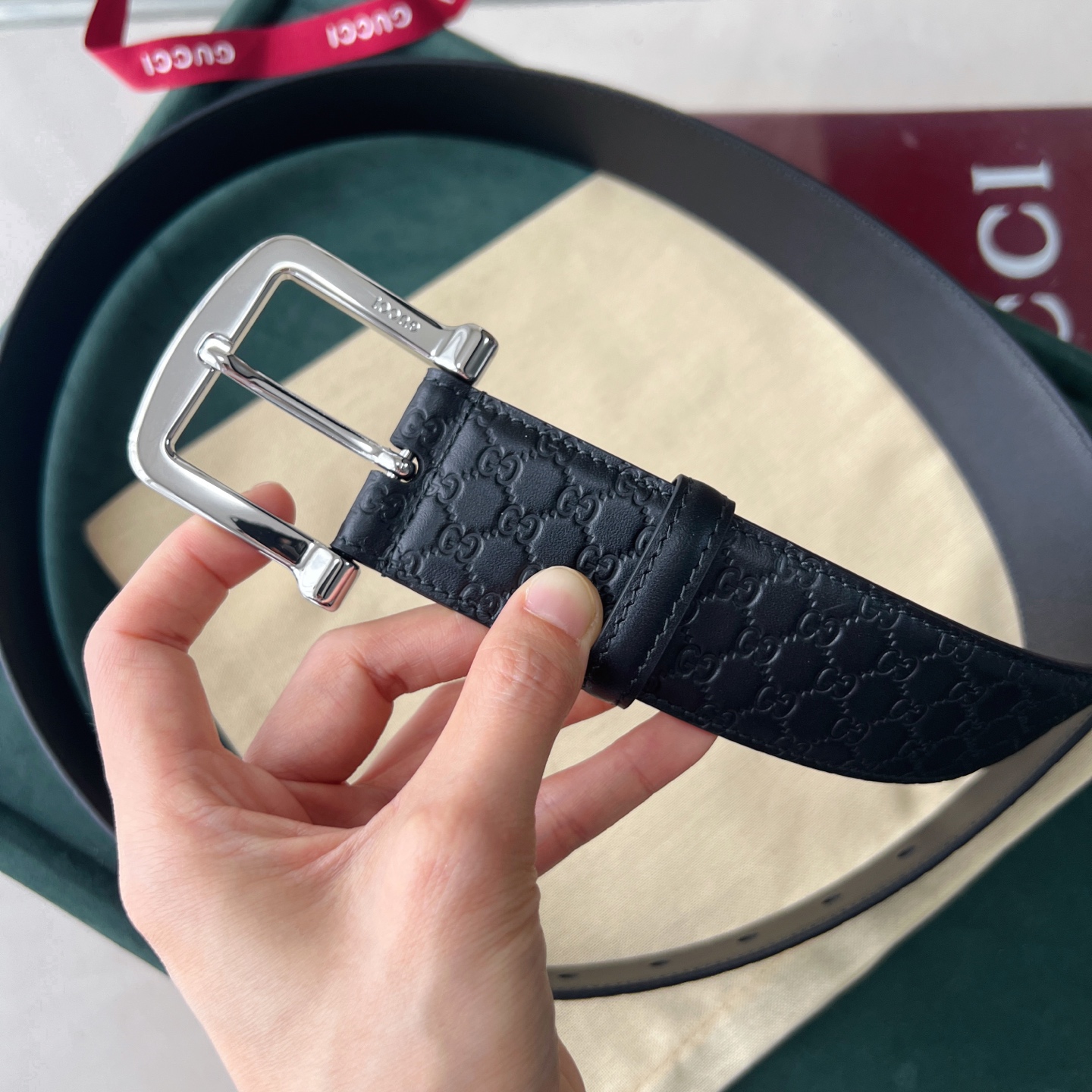 Gucci Basic Belt Cow Leather 40mm-m-l