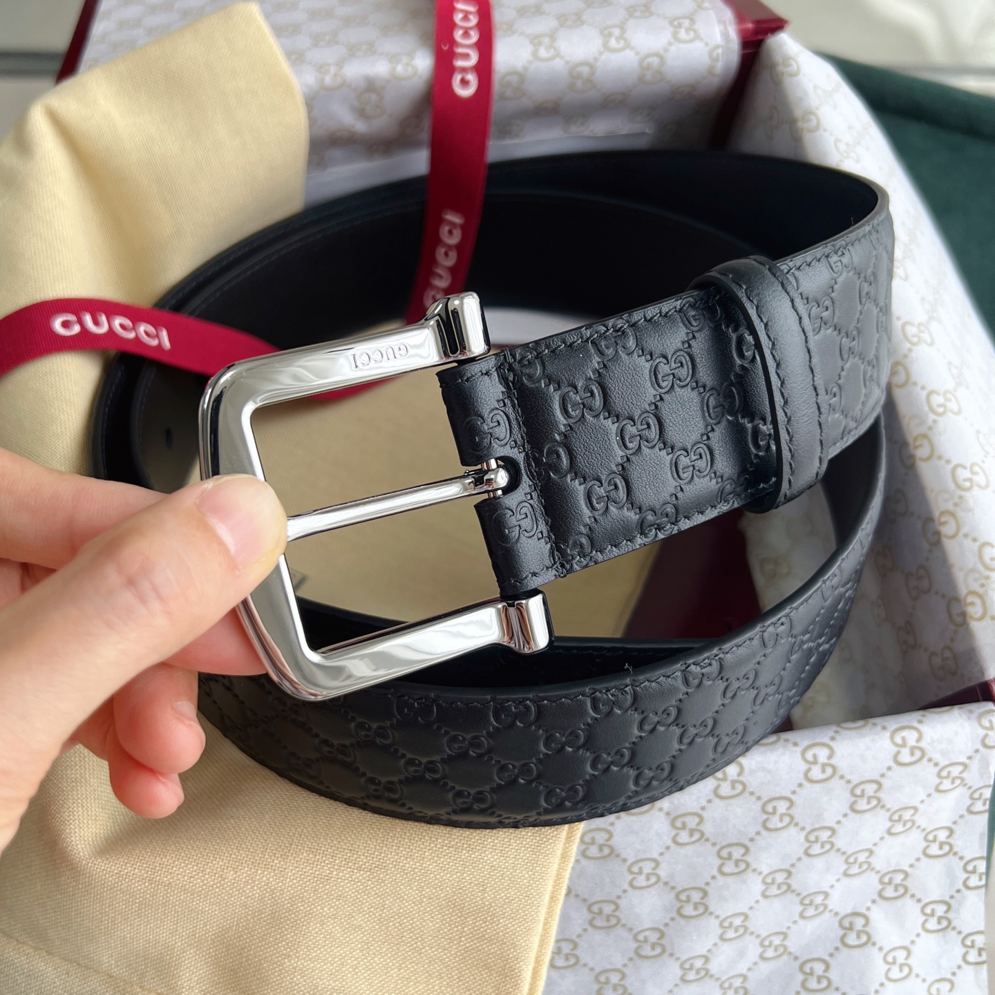 Gucci Basic Belt Cow Leather 40mm-m-l