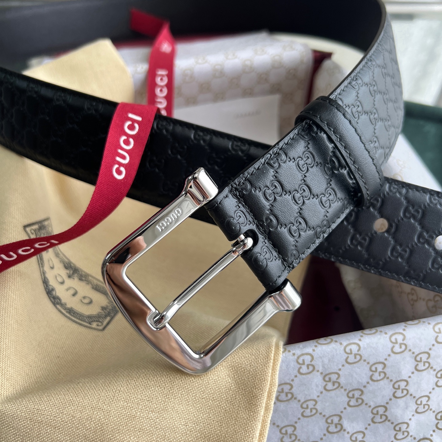 Gucci Basic Belt Cow Leather 40mm-m-l