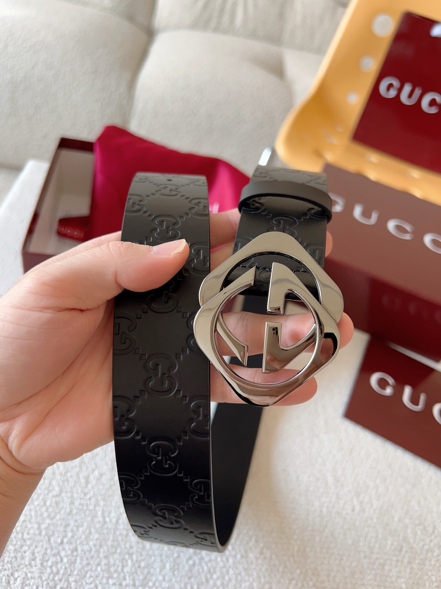 Gucci Leather Belt Top Grain Leather S-m