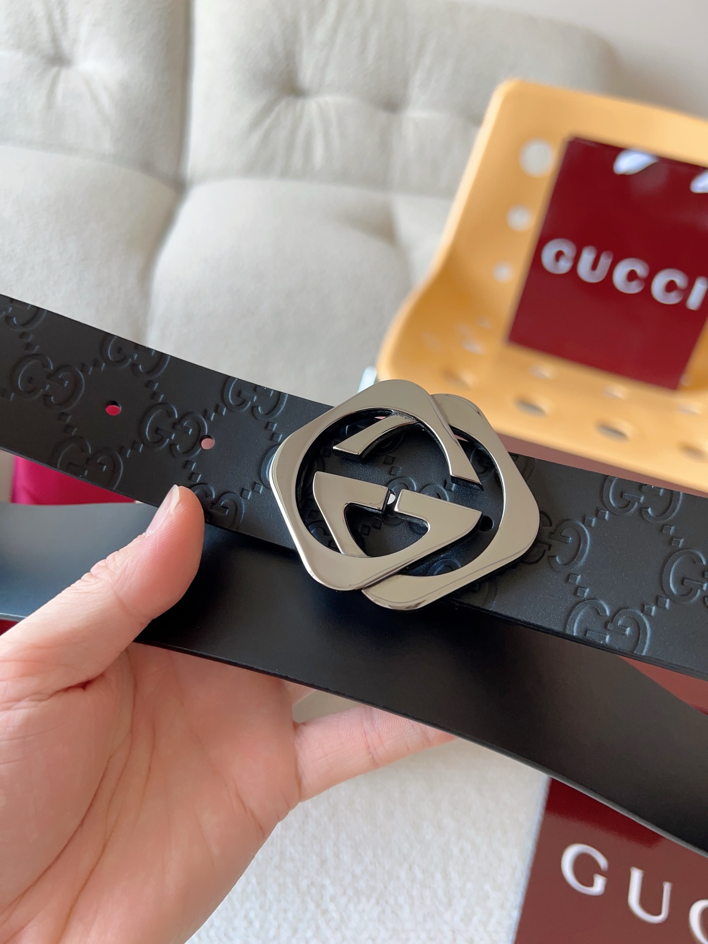 Gucci Leather Belt Top Grain Leather S-m