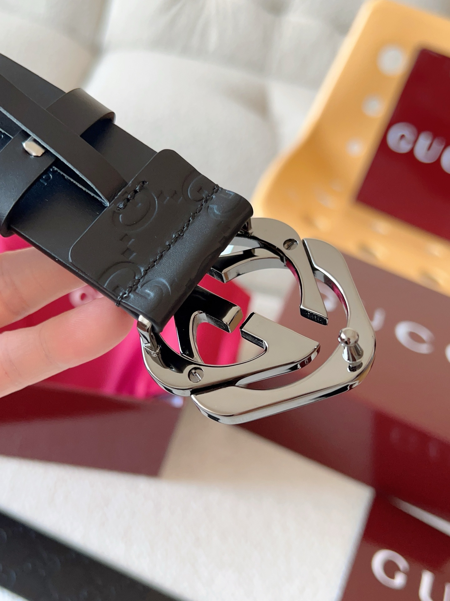 Gucci Leather Belt Top Grain Leather S-m