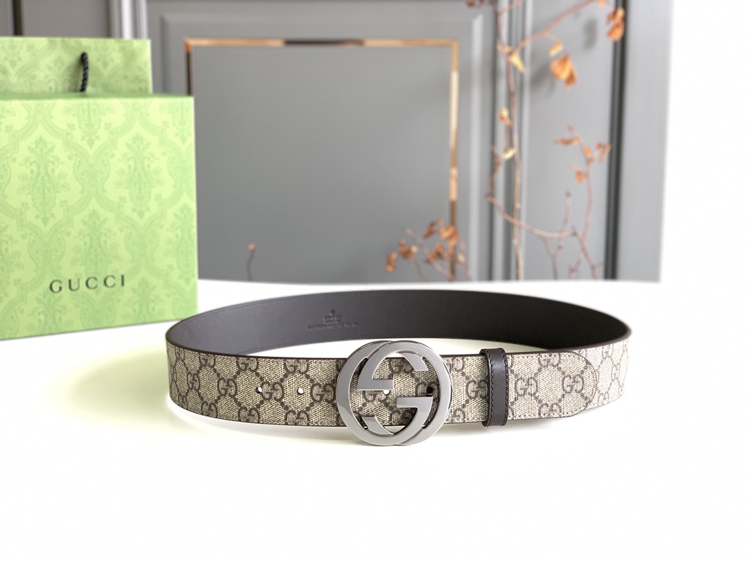 Gucci Leather Belt Cow Leather Black M