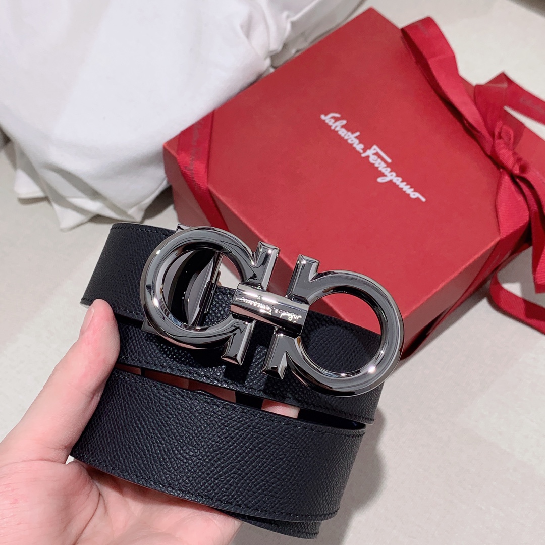 Salvatore Ferragamo Male Leather Belt Top Grain Leather M