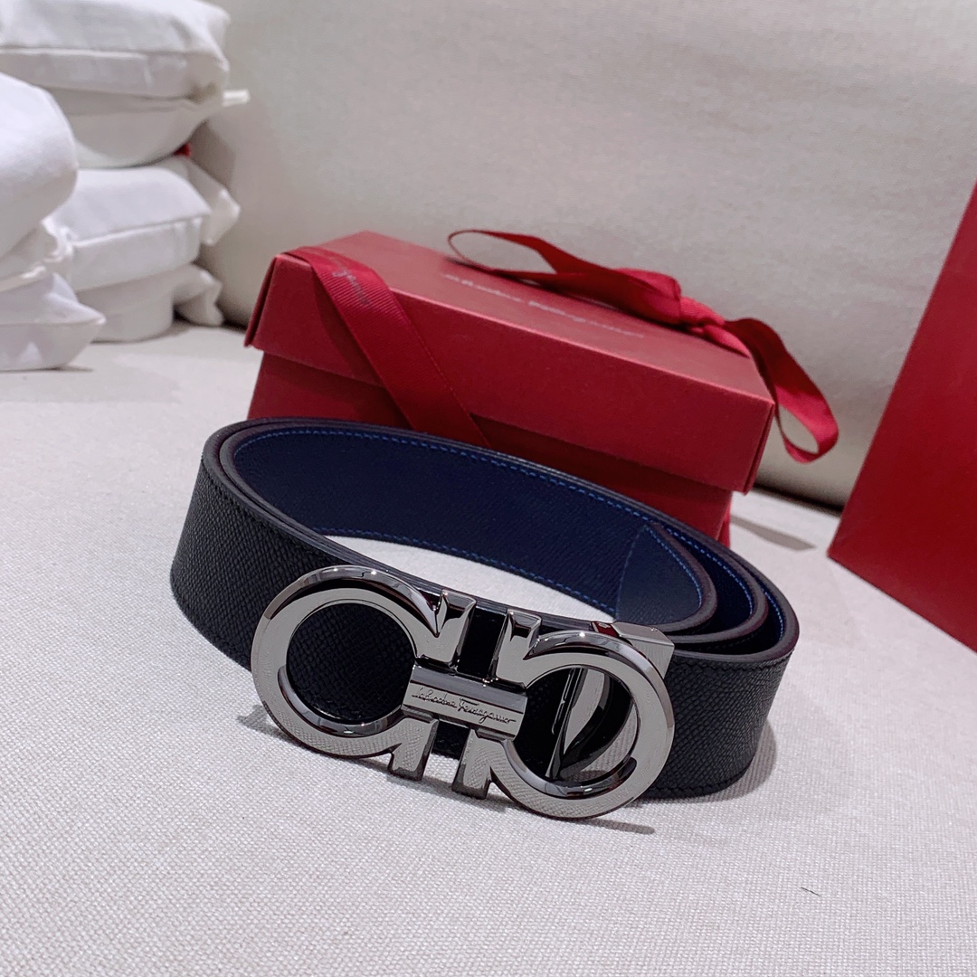 Salvatore Ferragamo Male Leather Belt Top Grain Leather M