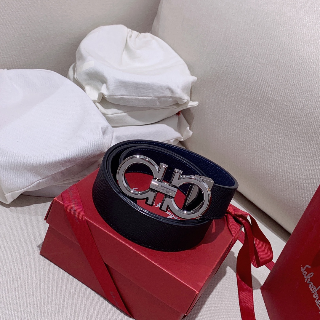 Salvatore Ferragamo Male Leather Belt Top Grain Leather M