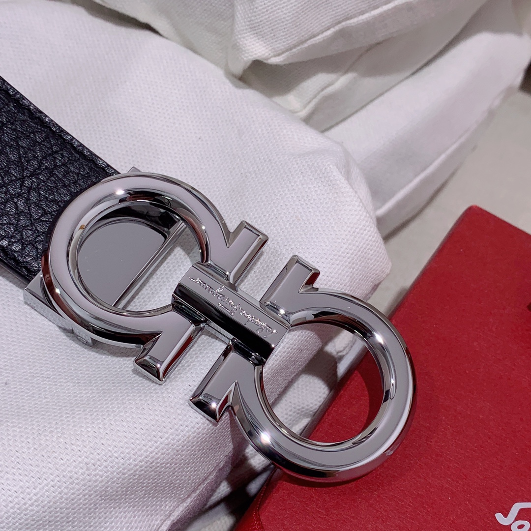 Salvatore Ferragamo Male Leather Belt Top Grain Leather M