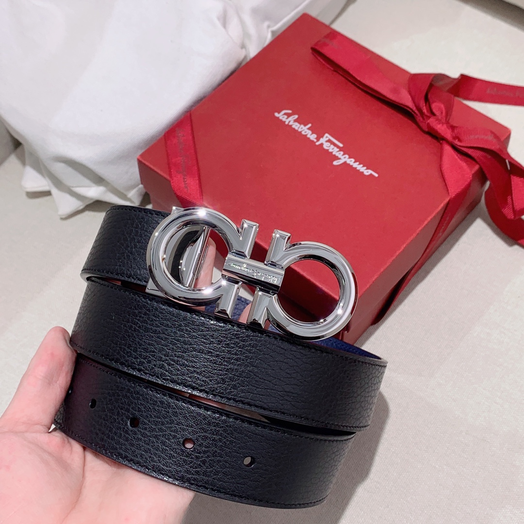 Salvatore Ferragamo Male Leather Belt Top Grain Leather M