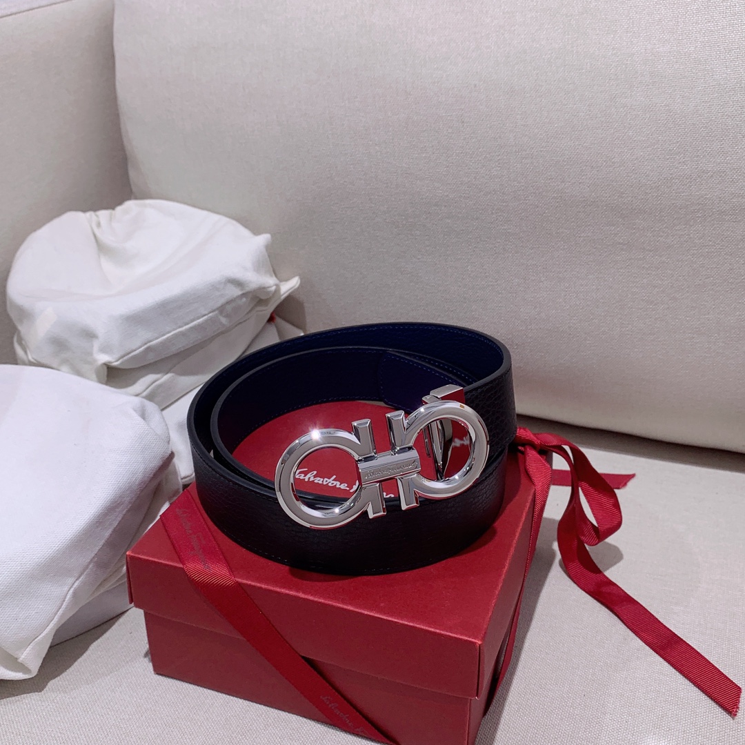 Salvatore Ferragamo Male Leather Belt Top Grain Leather M