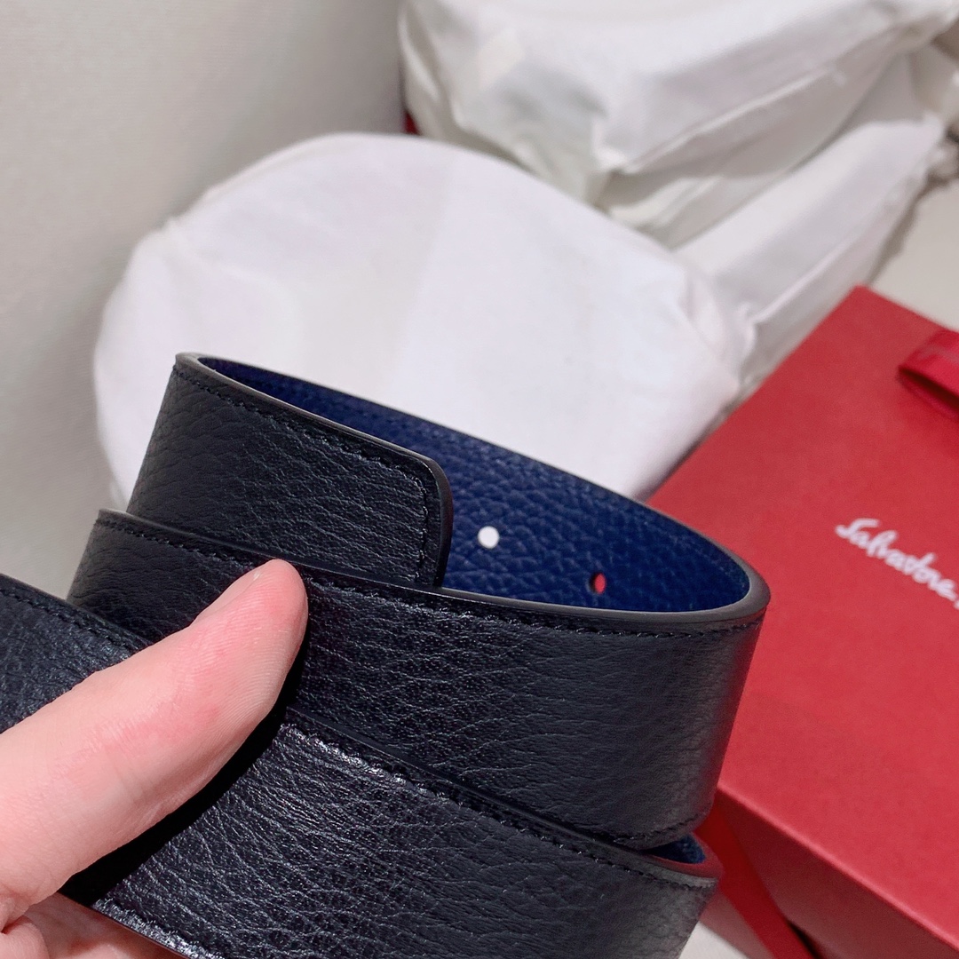 Salvatore Ferragamo Male Leather Belt Top Grain Leather M