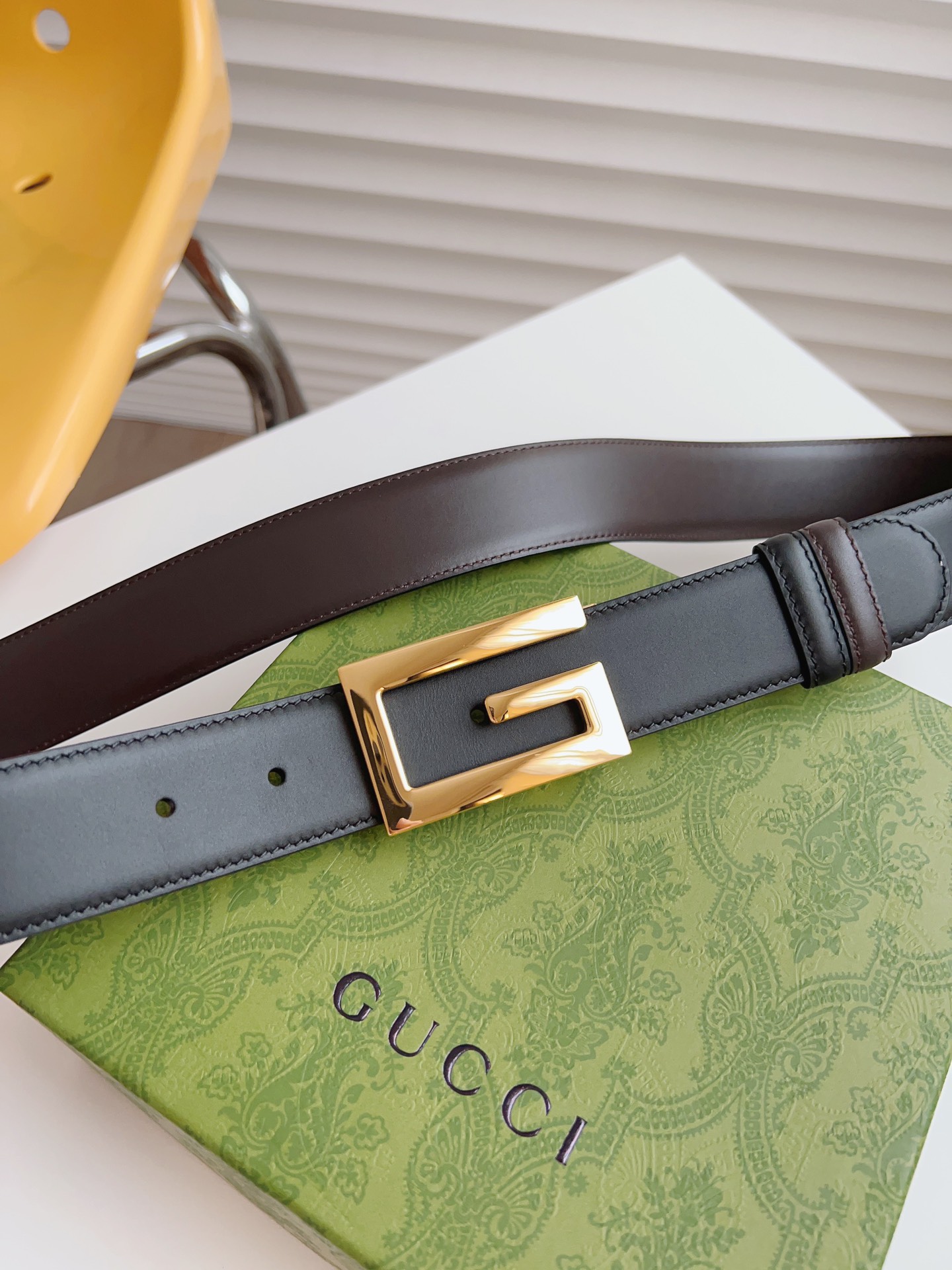 Gucci Leather Belt Cow Leather M