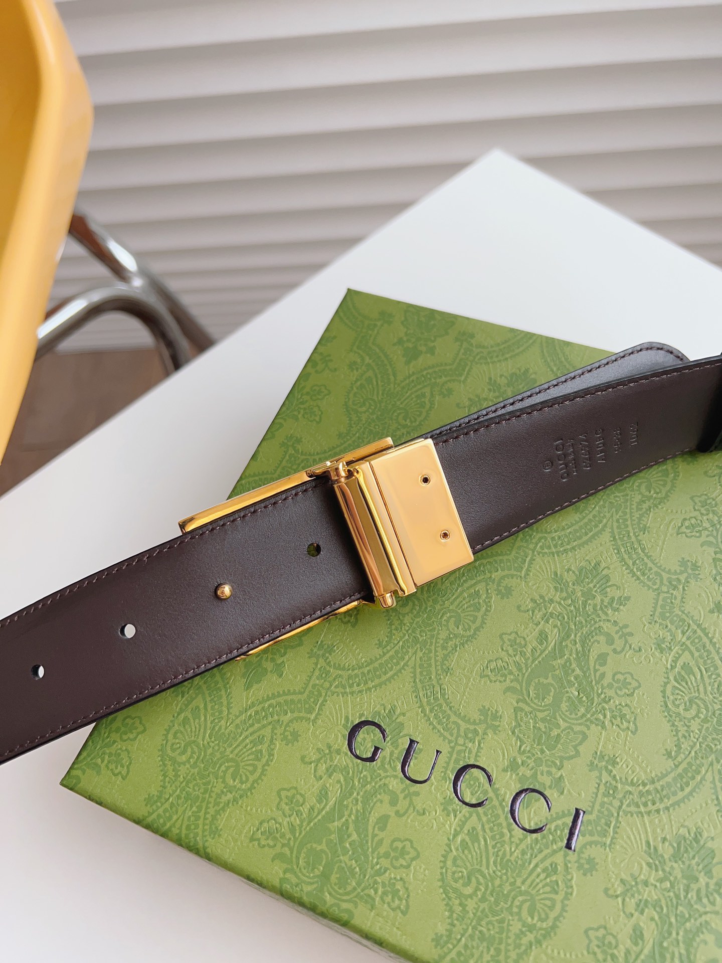 Gucci Leather Belt Cow Leather M