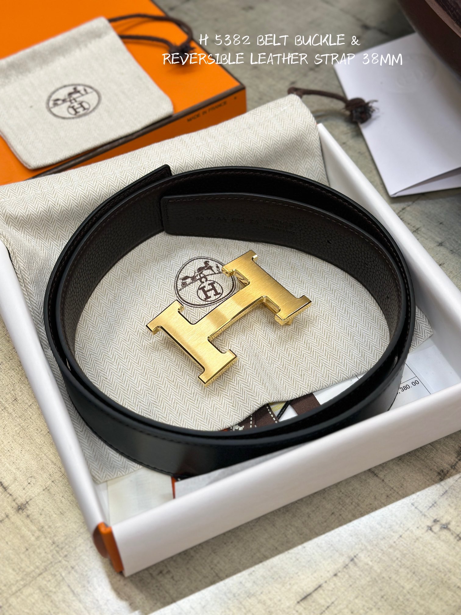 Hermès Male Leather Belt Top Grain Leather M