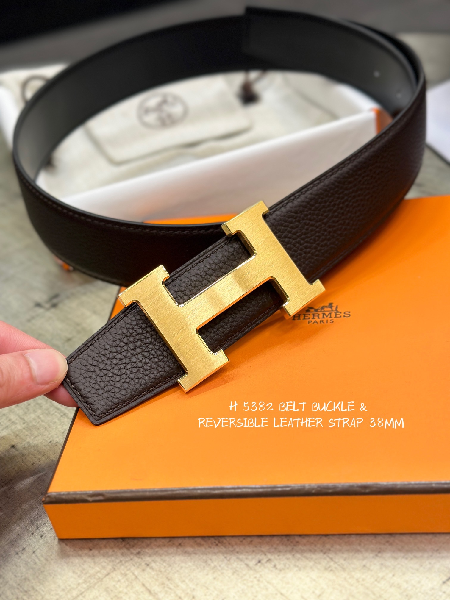 Hermès Male Leather Belt Top Grain Leather M