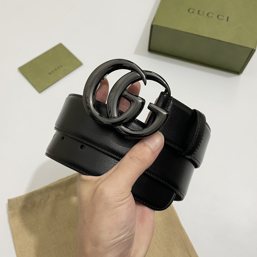 Gucci Male Basic Belt Cow Leather Wide Width M