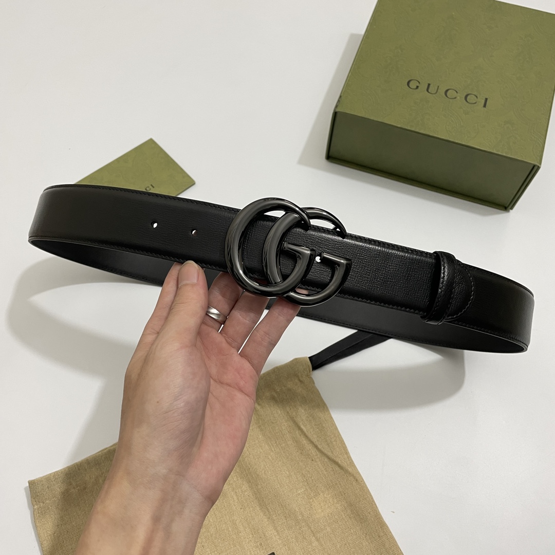 Gucci Male Basic Belt Cow Leather Wide Width M