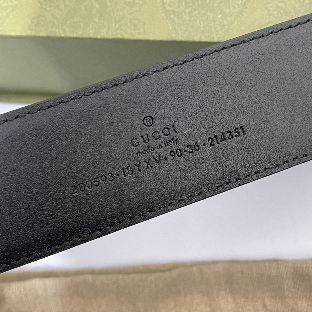 Gucci Male Basic Belt Cow Leather Wide Width M