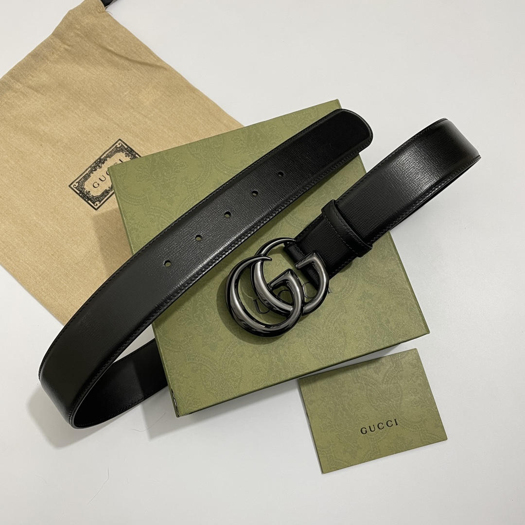 Gucci Male Basic Belt Cow Leather Wide Width M