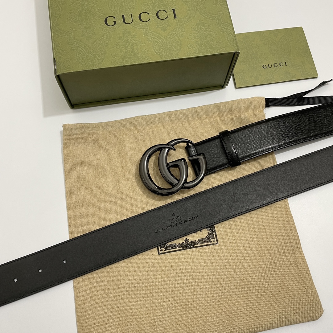 Gucci Male Basic Belt Cow Leather Wide Width M