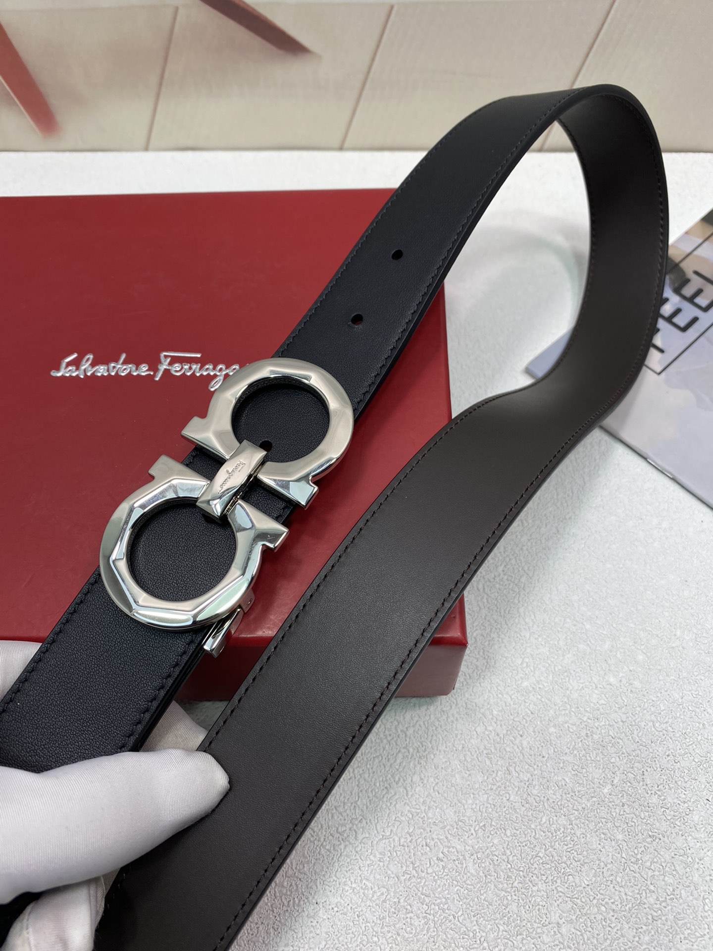 Salvatore Ferragamo Basic Belt Top Grain Leather