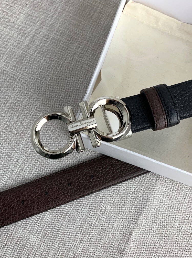 Salvatore Ferragamo Leather Belt Black Adjustable L