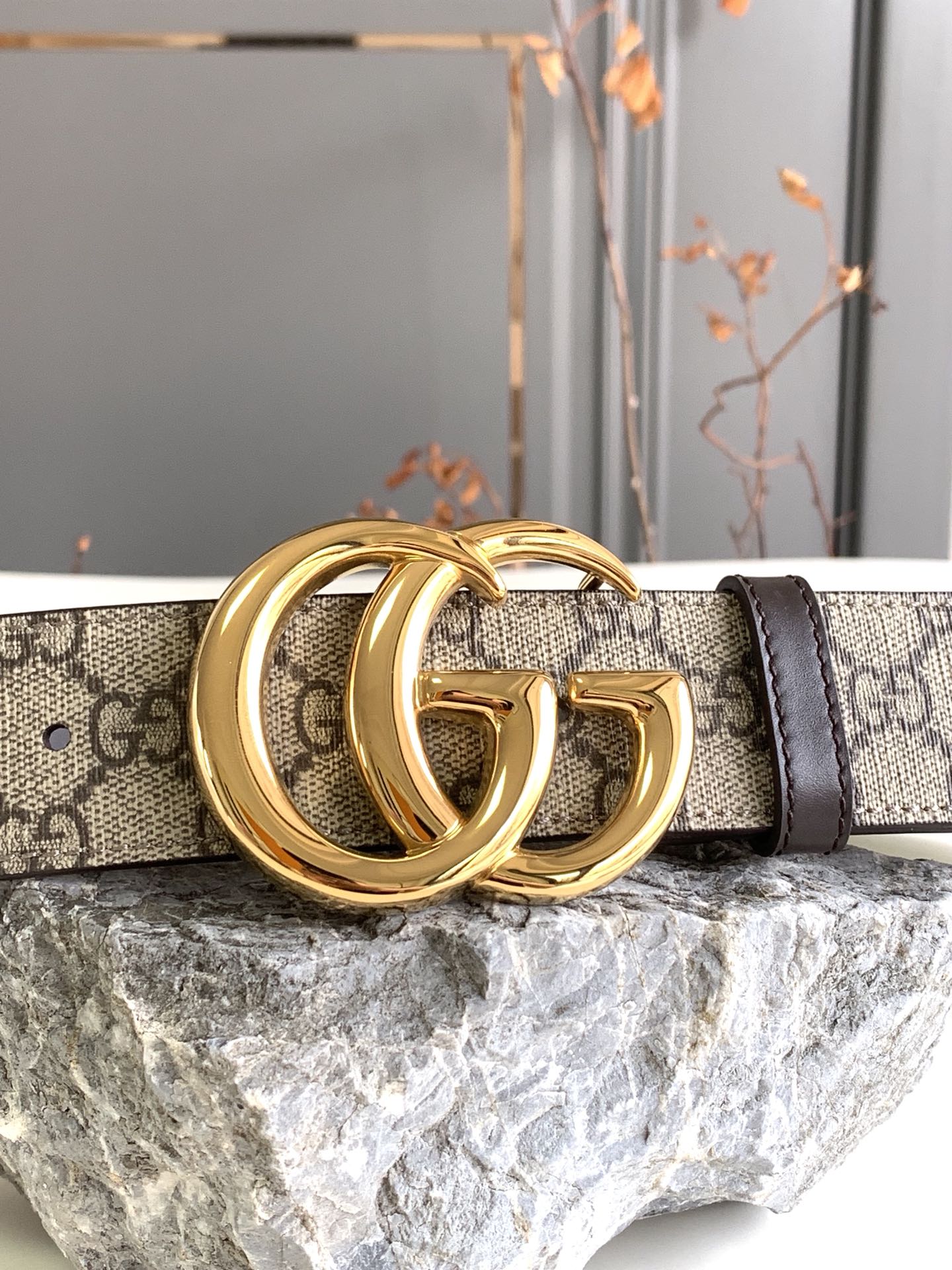 Gucci Leather Belt Cow Leather Black M