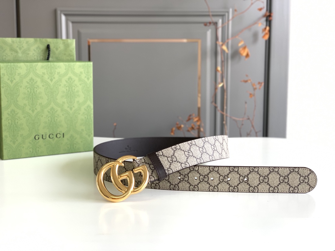 Gucci Leather Belt Cow Leather Black M